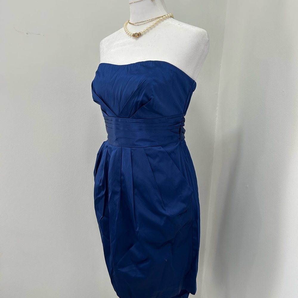 LC lauren Conrad Elegant Blue Strapless Dress with pockets size 8 - Picture 2 of 5